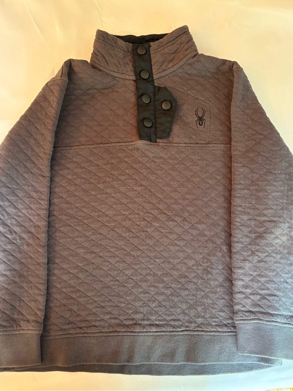 Spyder Kids Quilted Turtleneck Pullover - Gray